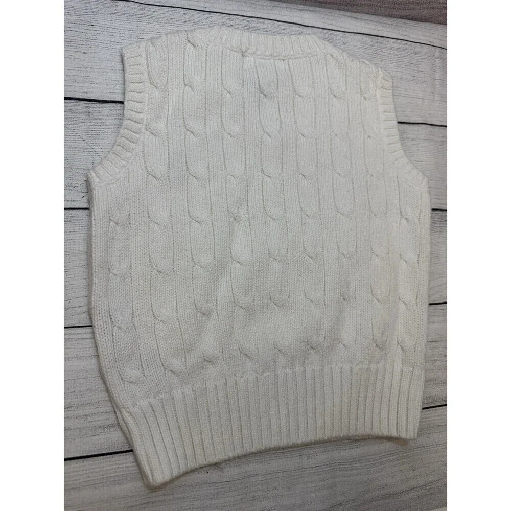Ralph Lauren Polo Vest Boys Cable Knit V Neck Casual Sleeveless Size 2T